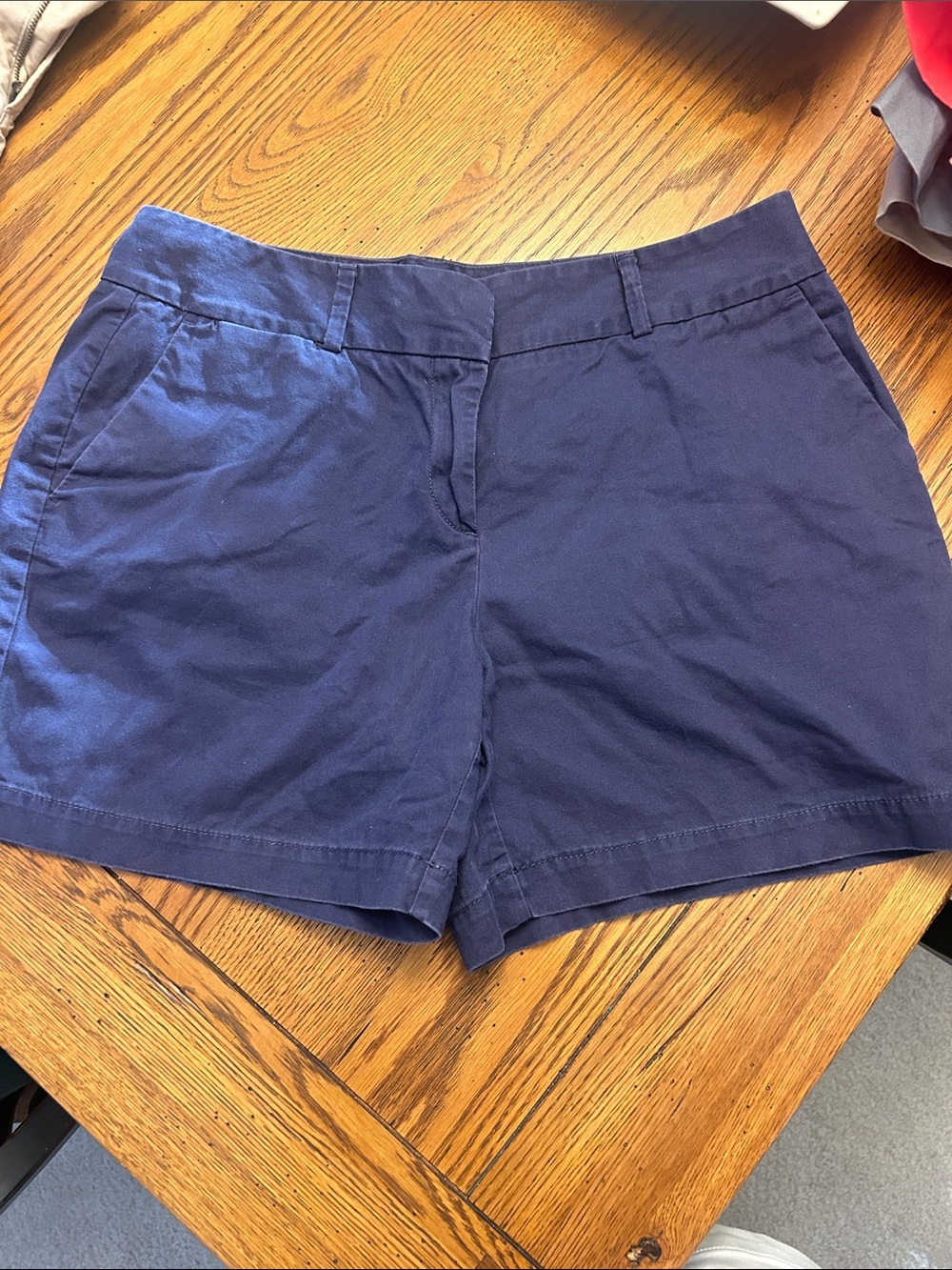 LOFT Navy Tailored Cotton Bermuda Shorts